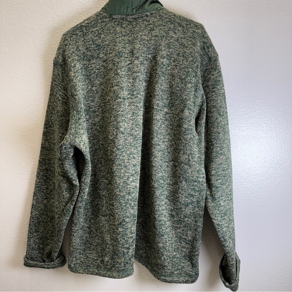Eddie Bauer Mens Sweater Size XL Green 1/4 Zip Up Pullover Plush Fleece Pocket - Picture 4 of 9